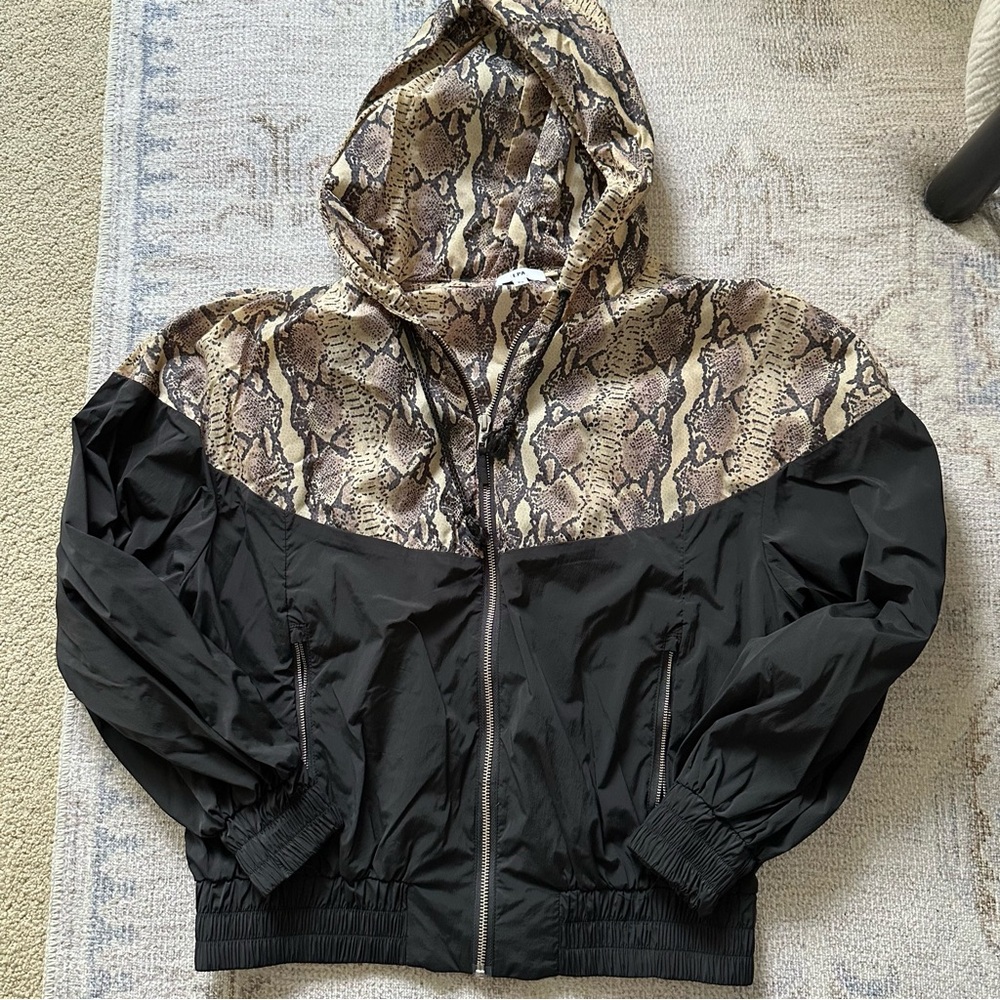 LAST CHANCE LPA Colorblock Windbreaker in Snakeskin & Black Size XS